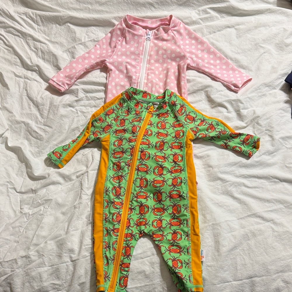 Bundle of 2 SwimZip rashguards 0-6 month